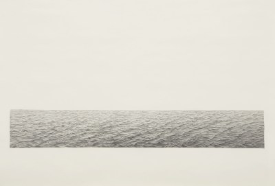 A tightly rendered ocean surrounded by negative space.