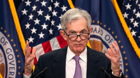 WASHINGTON, DC - NOVEMBER 07:   Federal Reserve Board Federal Reserve Chairman Jerome Powell speaks during a news conference following a Federal Open Market Committee meeting in Washington on November 07, 2024 in Washington, DC. The Federal Reserve cut interest rates the second time this year, cutting its benchmark lending rate by a quarter percentage point as they extend efforts to keep the US economic expansion on solid footing amid concerns about a weakening labor market.  (Photo by Kent Nishimura/Getty Images)